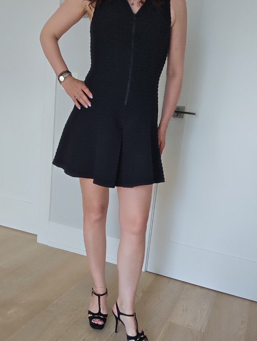 Theory Saydres Lera Zip Front Fit & Flare Dress Size 6